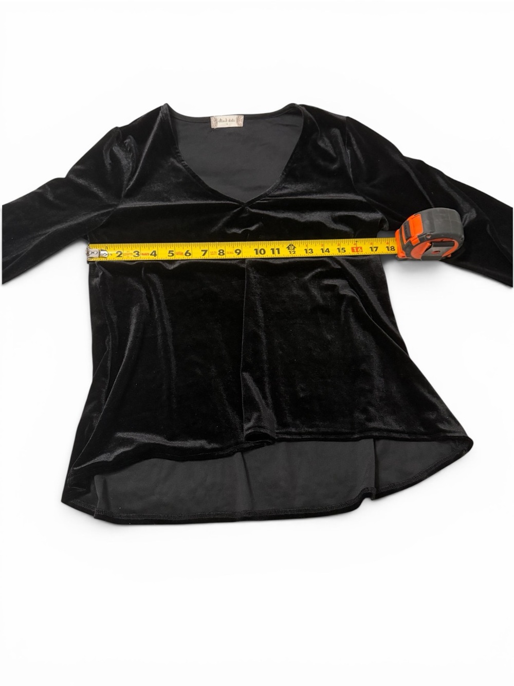 Altar’d State Black Velvet High Low Tunic Blouse V Neck Soft Boutique Top